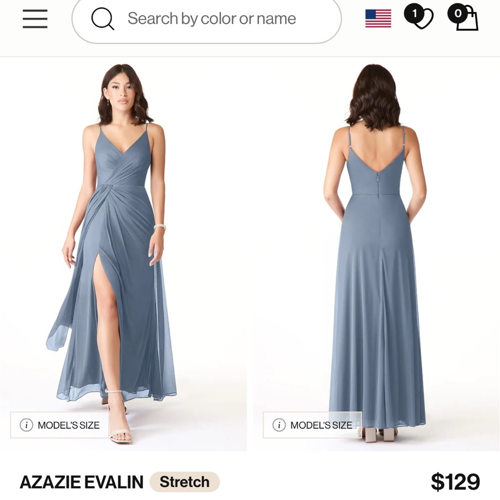 Azazie Evalin Women's “Twilight” blue Maxi Dress